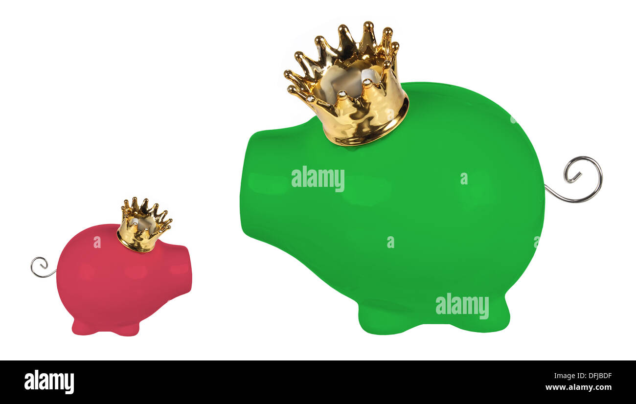 Piggy Banks with Crowns Stock Photo Alamy