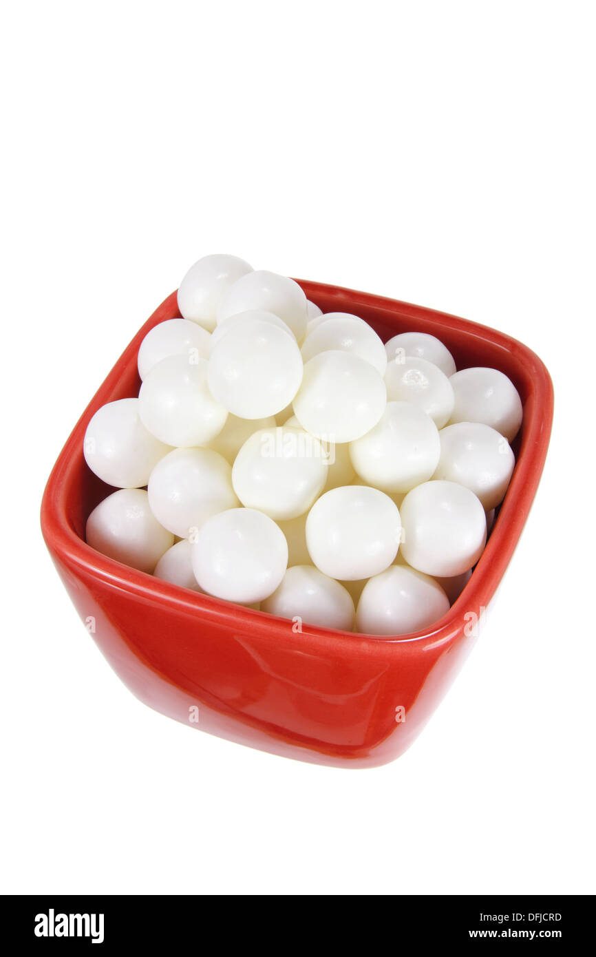 Peppermint Candies in Bowl Stock Photo