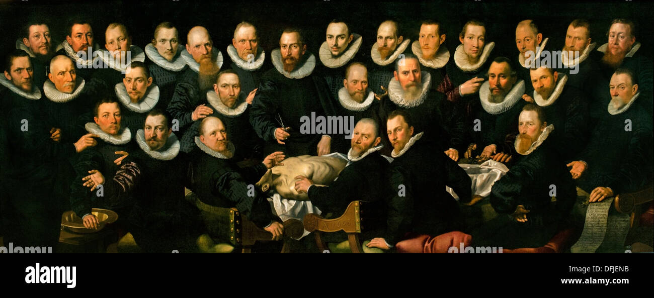 Anatomy lessons of dr Sebastiaan Egbertsz 1601 Aert Pietersz  Museum Painting Dutch Netherlands Stock Photo