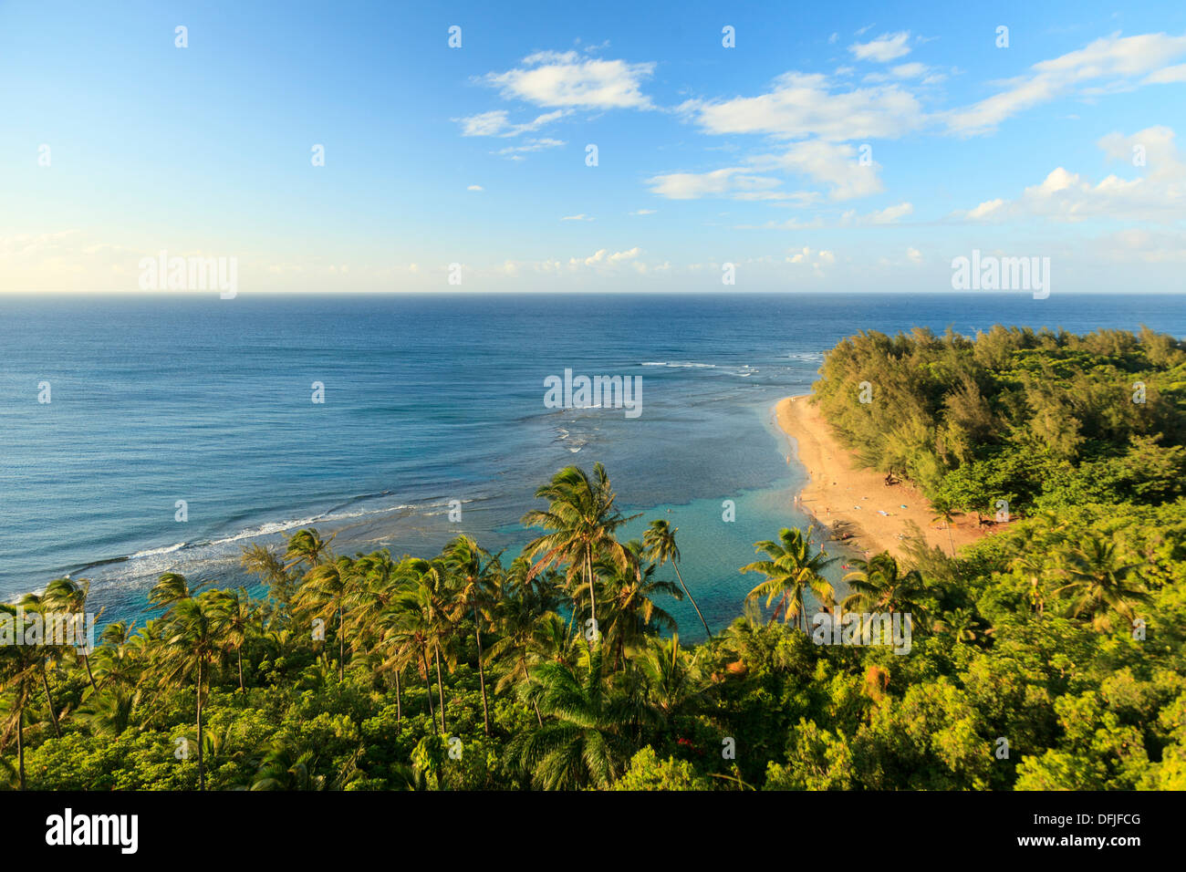 USA, Hawaii, Kauai, Kee Beach from Kalalau Trail Stock Photo