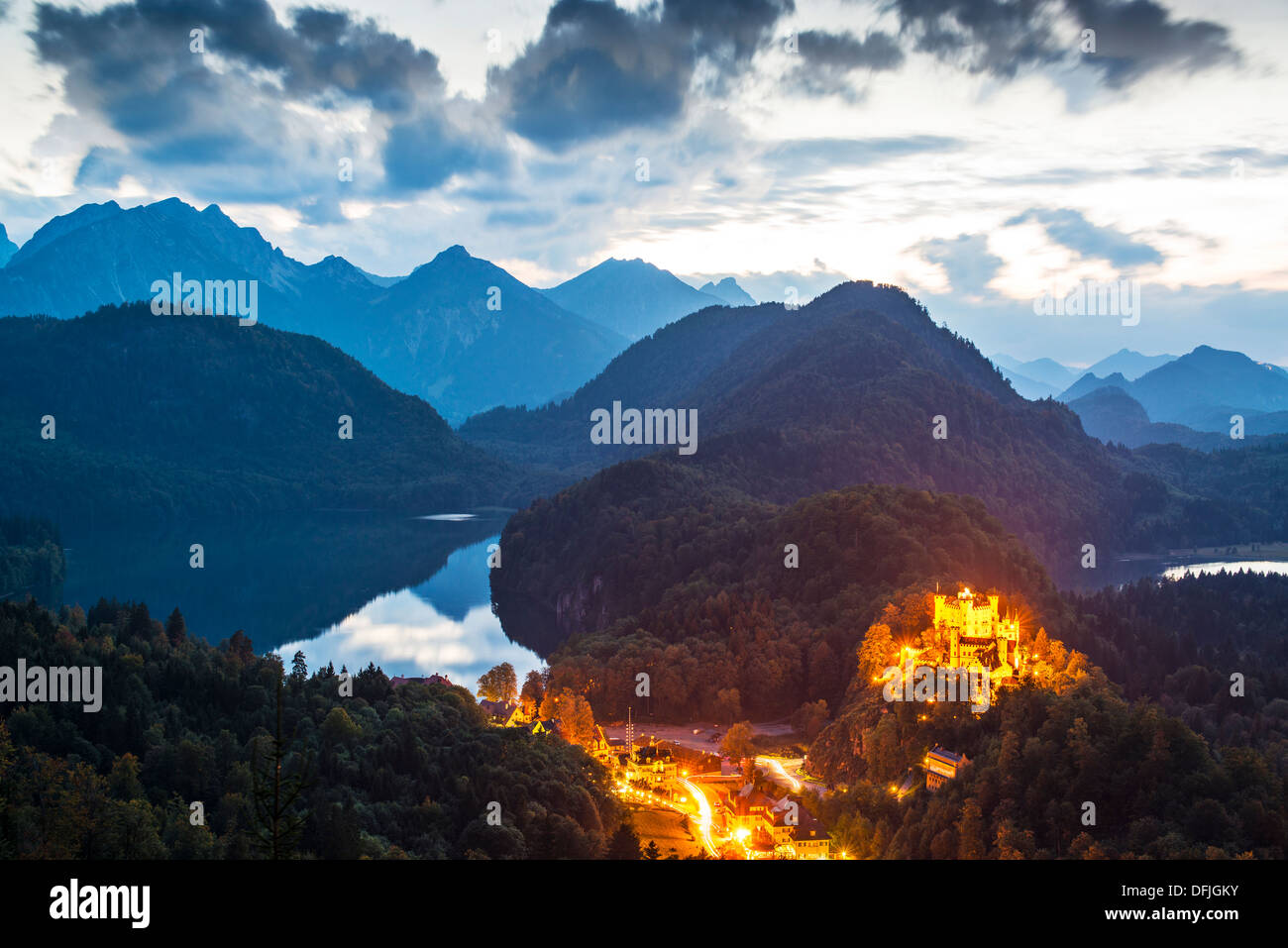 Hohenschwangau Castle in the Bavarian Alps of Germany. Stock Photo