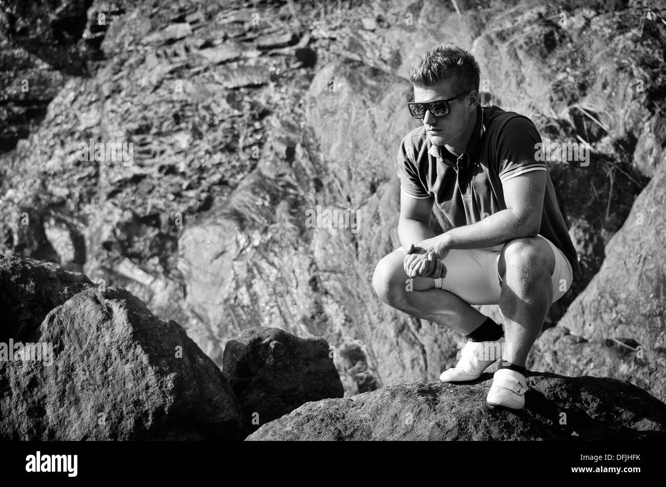Black handsome Black and White Stock Photos & Images - Alamy