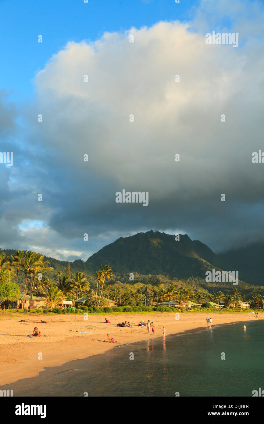 USA, Hawaii, Kauai, Hanalei Bay Stock Photo