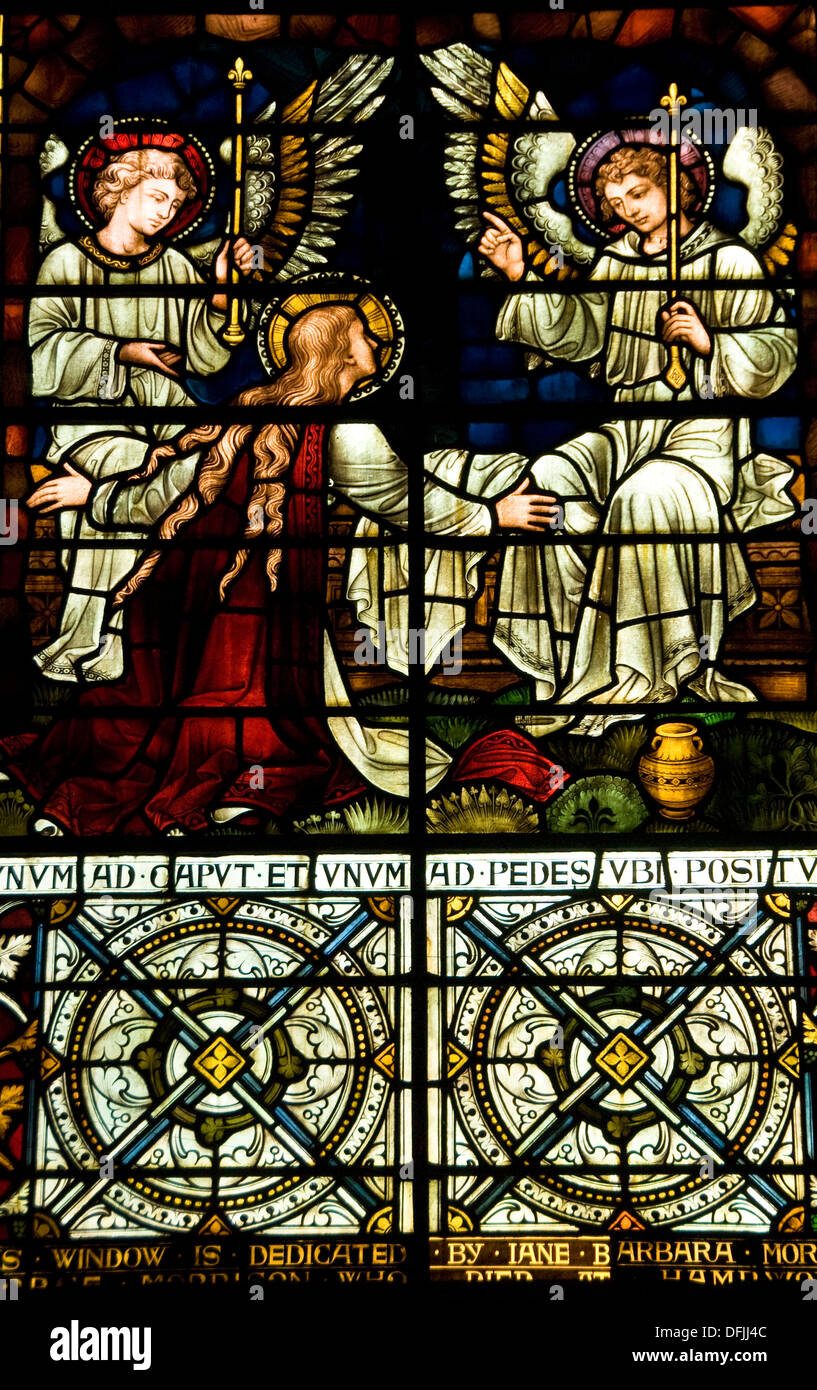 Stained glass windows, Salisbury Cathedral, Salisbury, England, UK