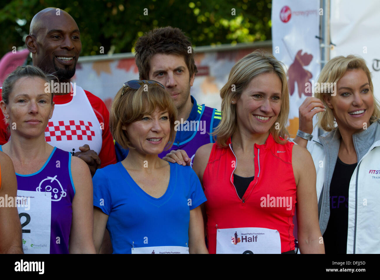 Hyde Park London, UK. 6th Oct, 2013.  Sophie Raworth and Natalie Lowe attend the Royal  Parks Foundation half marathon at Hyde Park Credit:  amer ghazzal/Alamy Live News Stock Photo