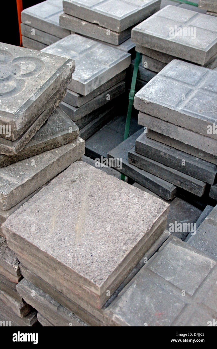 public pavement, construction materials Stock Photo Alamy