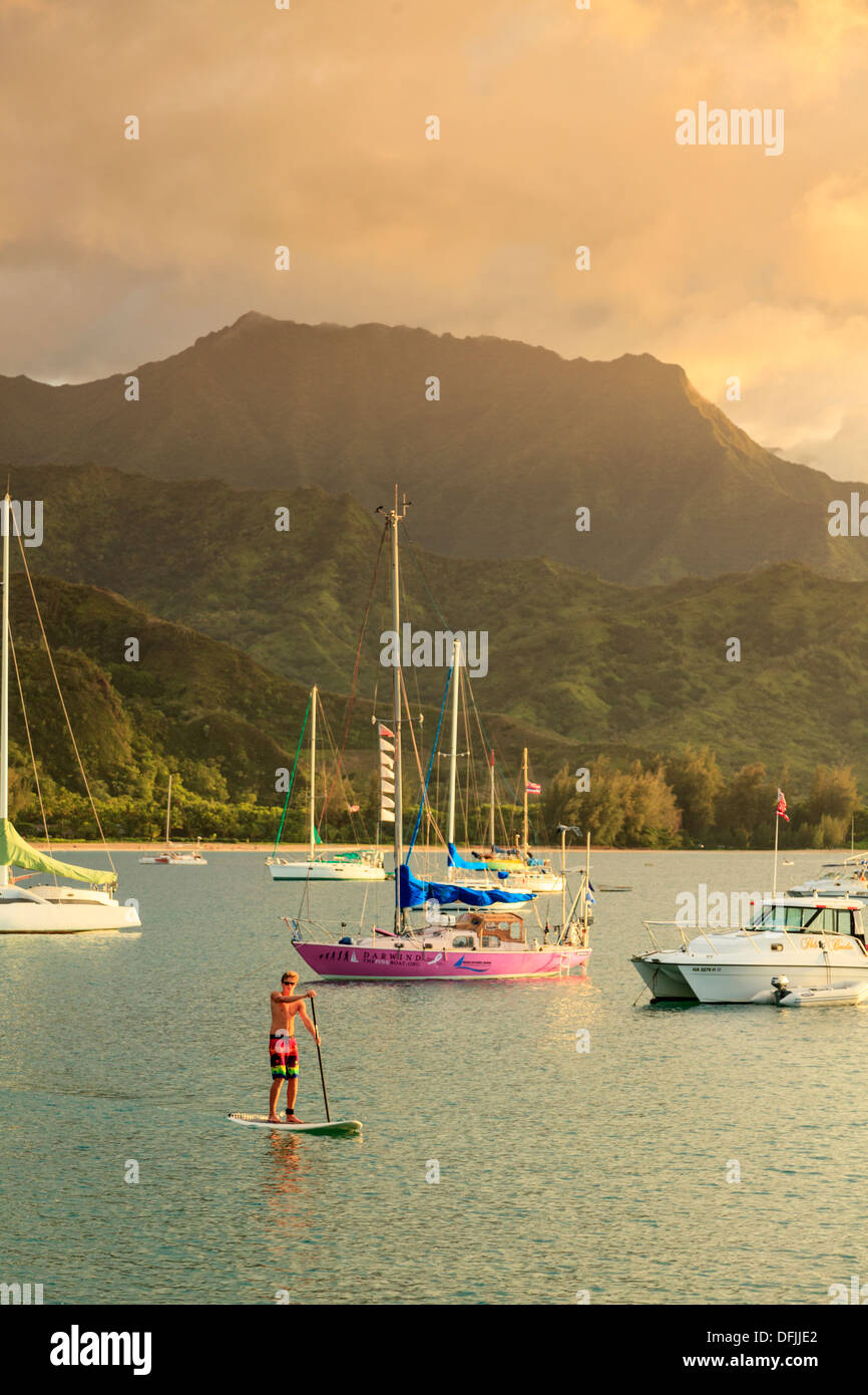 USA, Hawaii, Kauai, Hanalei Bay Stock Photo