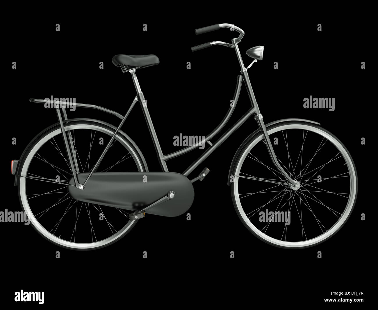 Old fashioned black bicycle hi-res stock photography and images - Alamy