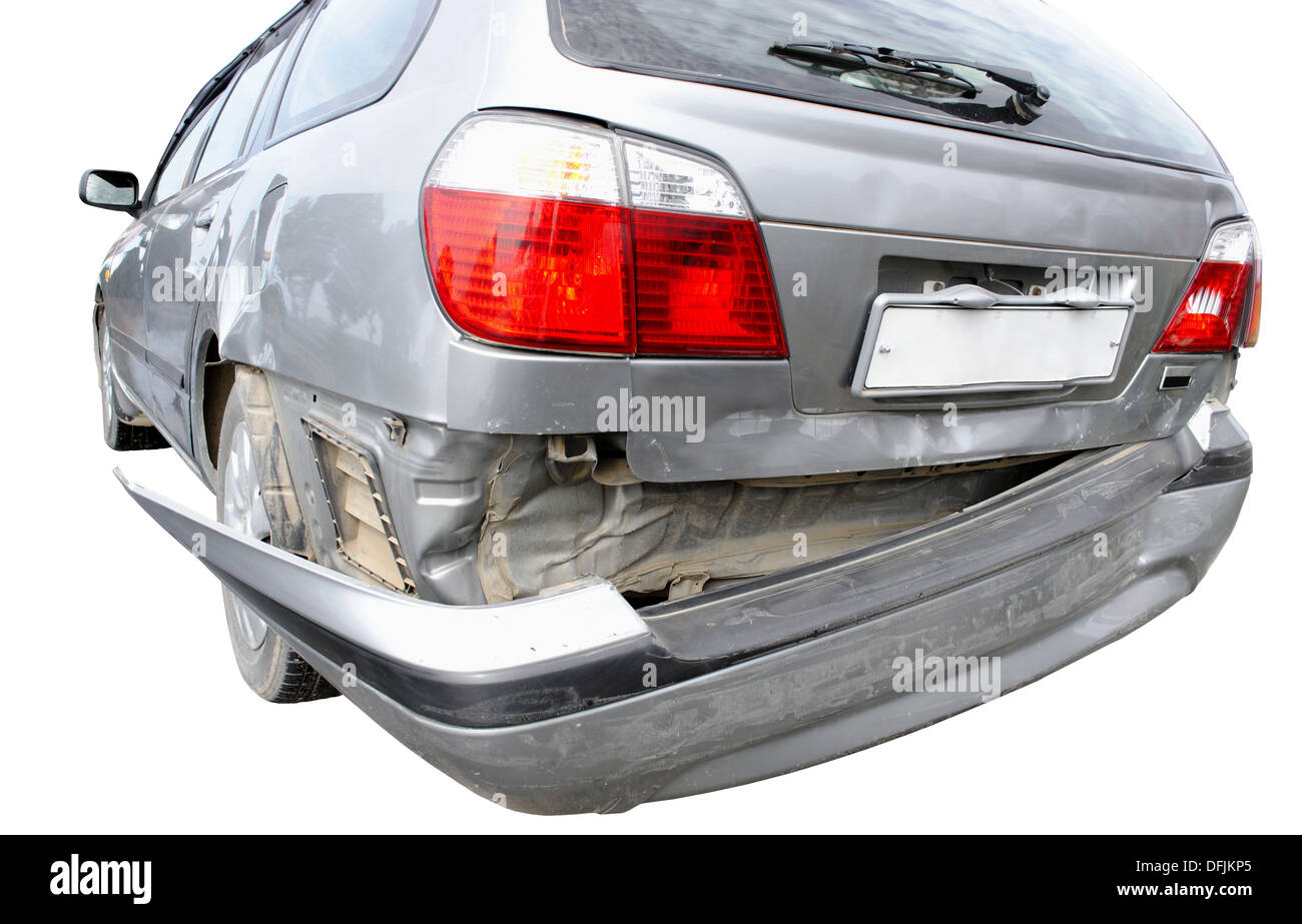 Back Bumper Of The Car After A Car Accident Stock Photo Alamy