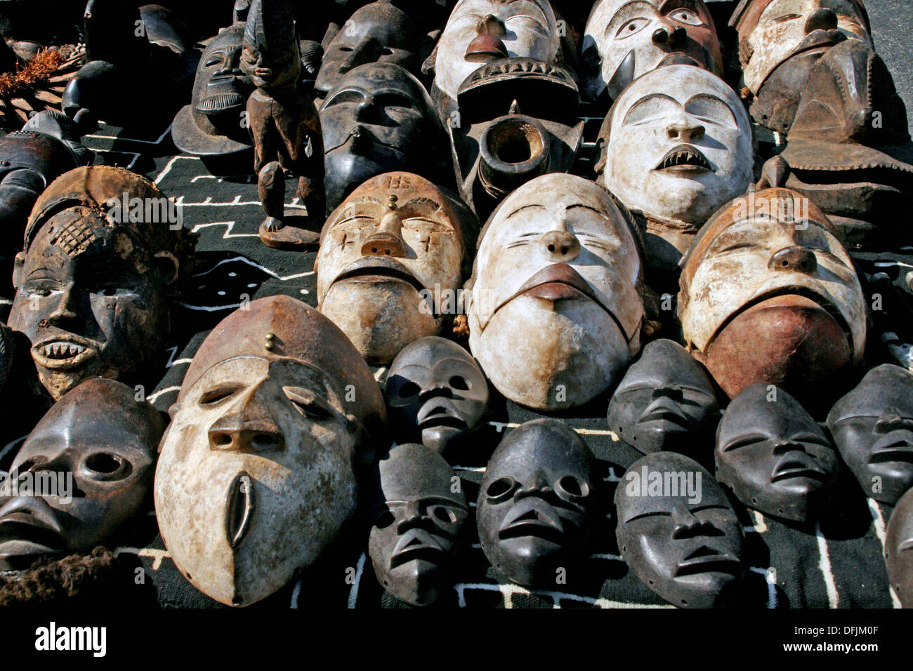 African masks, New York Stock Photo Alamy