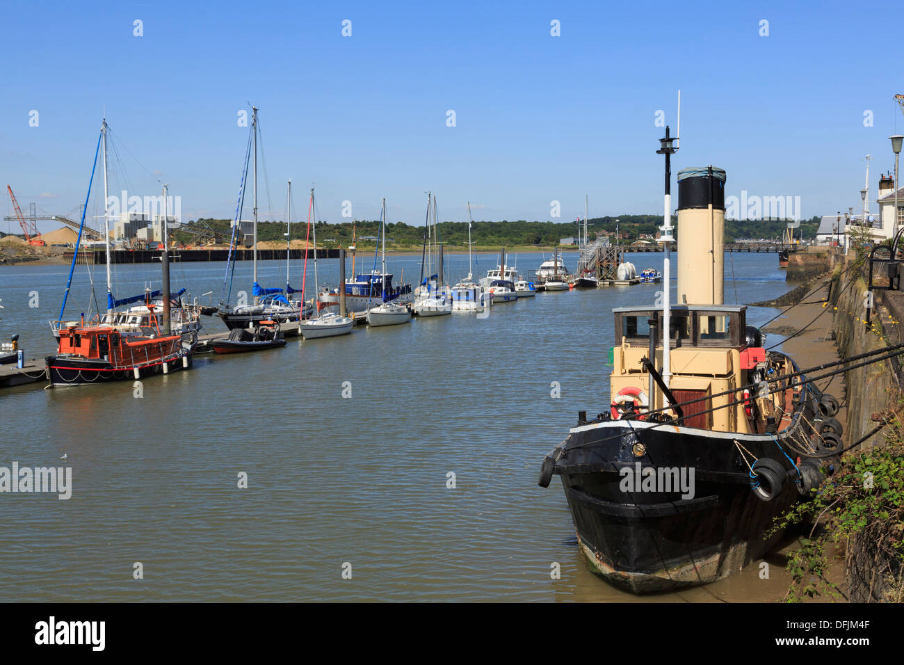 Steam Tug TID 164 on River Medway at Historic Dockyard at Chatham, Kent, England, UK, Britain Stock Photo