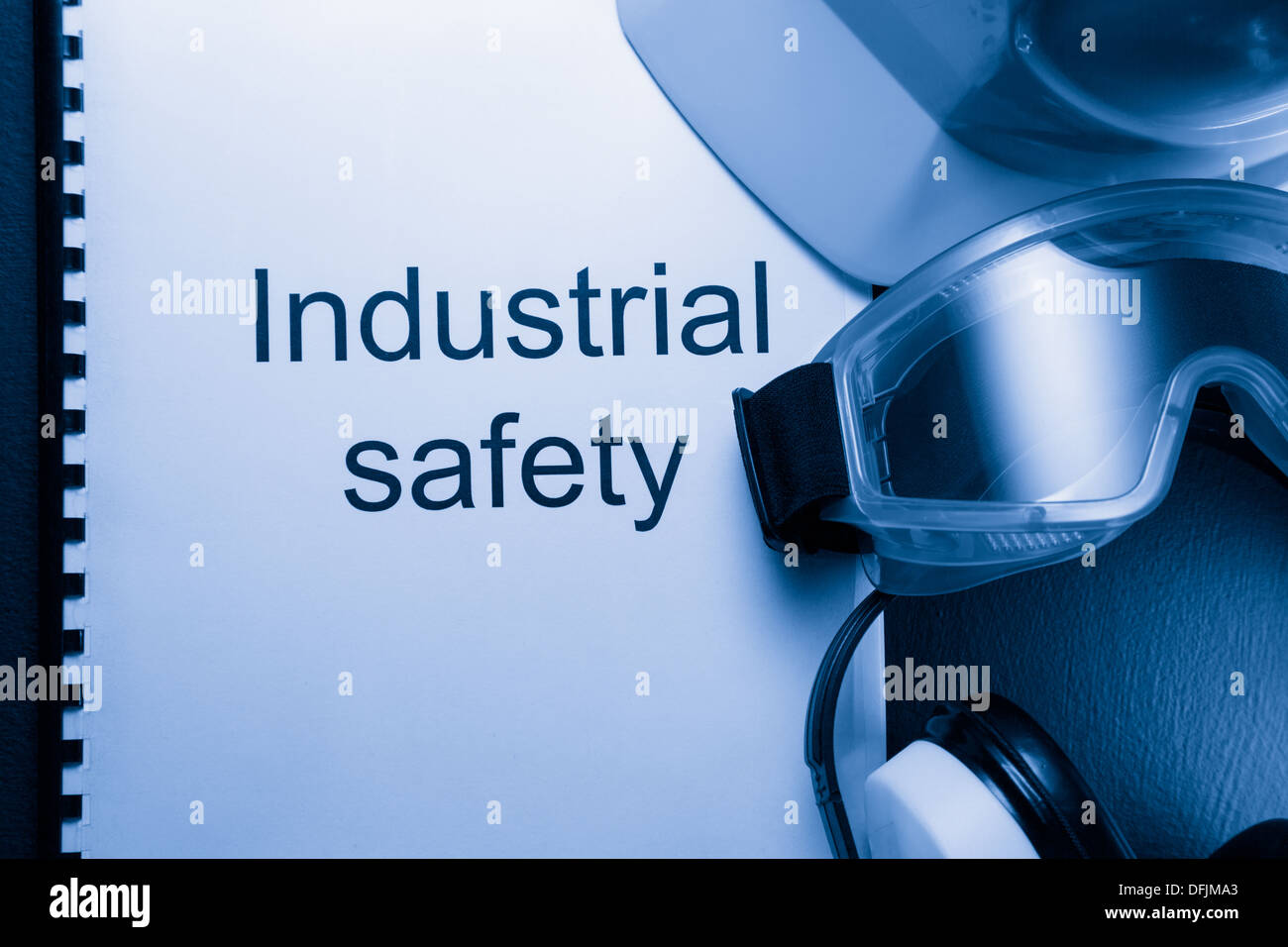 Manual with helmet, goggles and headphones Stock Photo Alamy