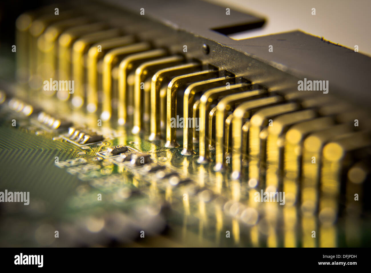 Macro shot of a computer platine Stock Photo