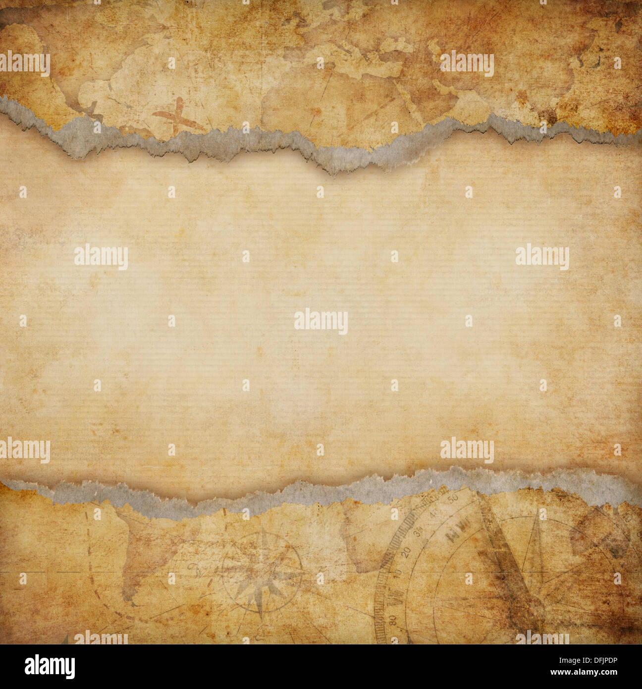 old torn map background Stock Photo