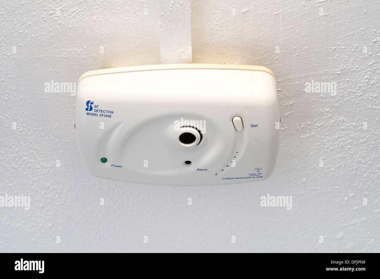 Domestic carbon monoxide detector alarm UK Stock Photo