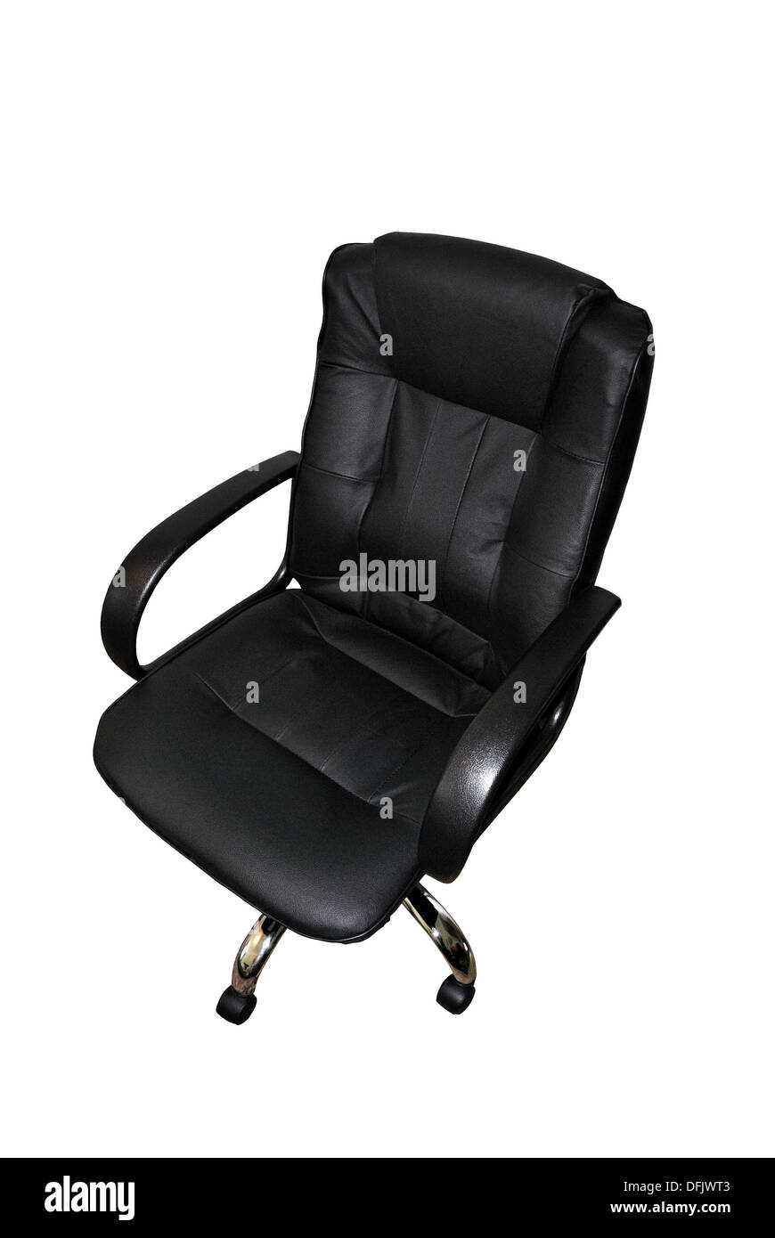 Office black armchair isolated on white background Stock Photo - Alamy