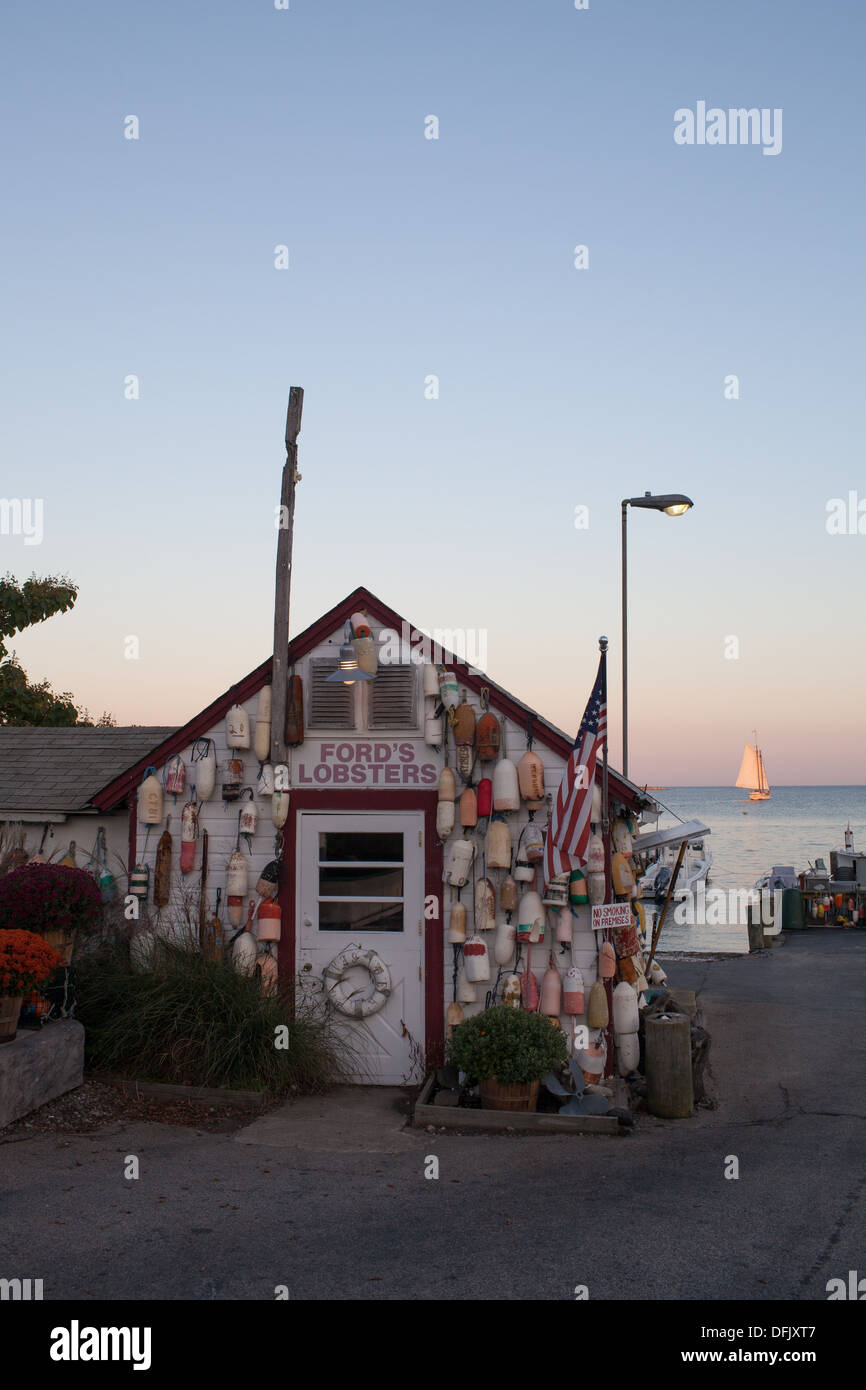 Ford's Seafood Shack Restaurant in Noank, Connecticut, CT Stock Photo