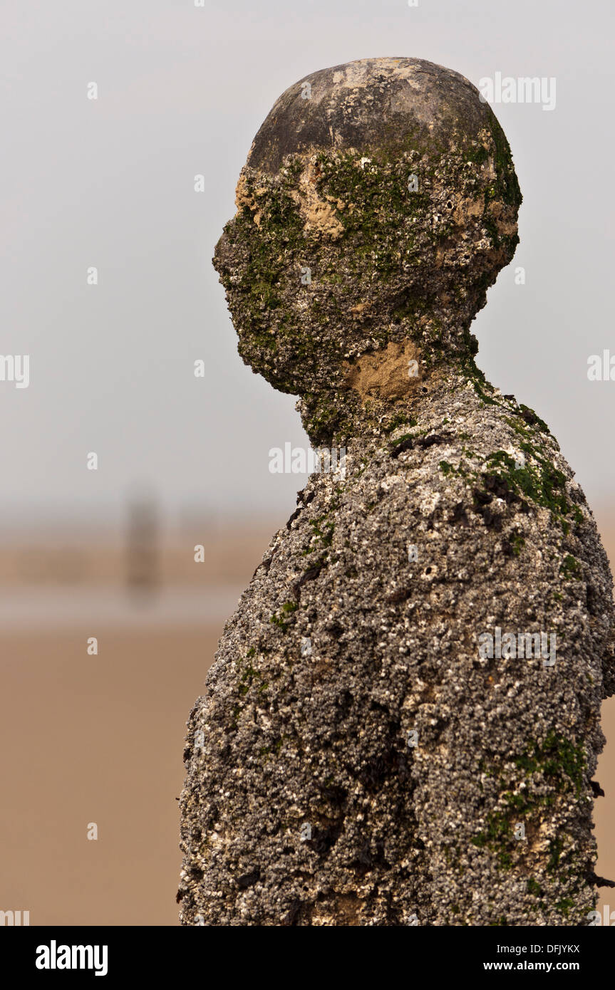 sculpture by Antony Gormley Another Place Crosby Beach Stock Photo Alamy