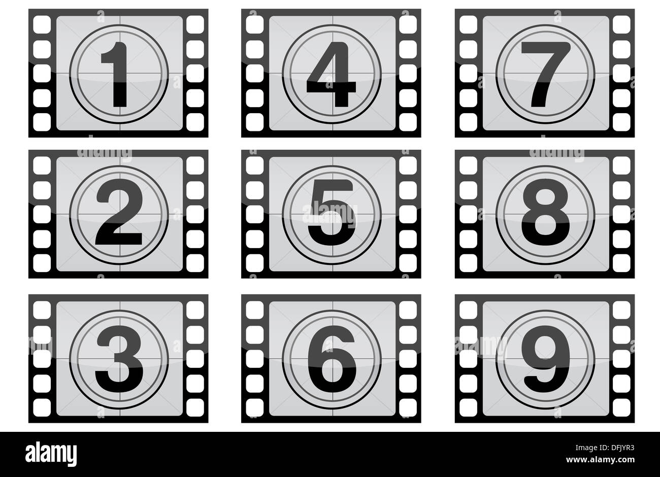 Film strip and numbers hi-res stock photography and images - Alamy