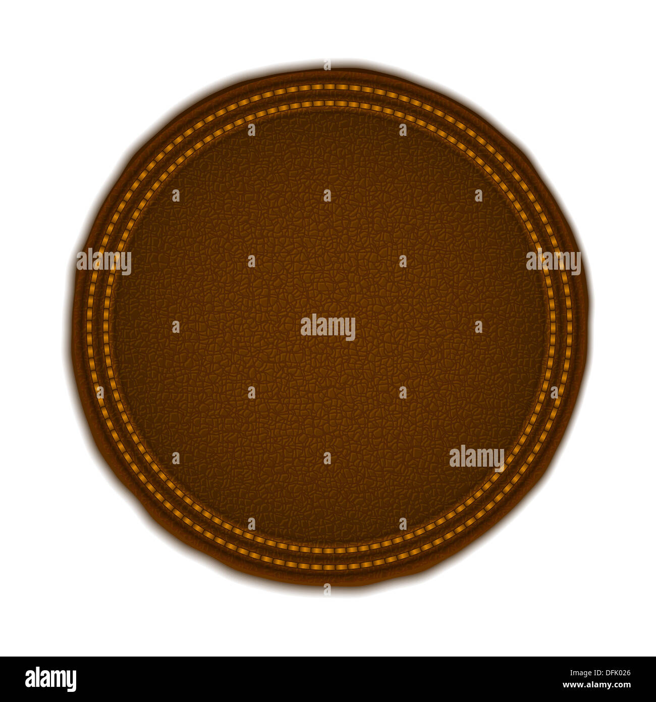 Round leather label Stock Photo - Alamy