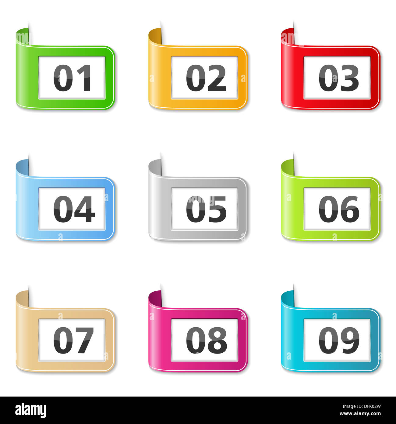 Ribbons with numbers Stock Photo - Alamy