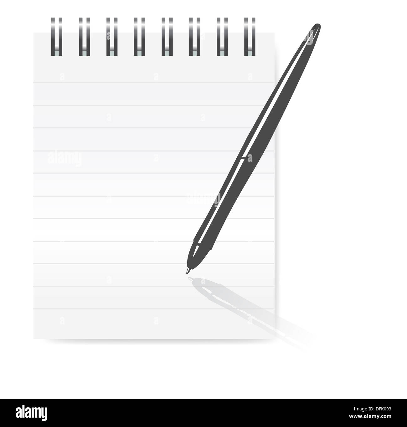 pen on notepad. Isolated on white background Stock Photo - Alamy