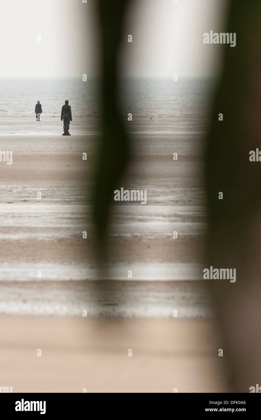 sculpture by Antony Gormley Another Place Crosby Beach Stock Photo Alamy