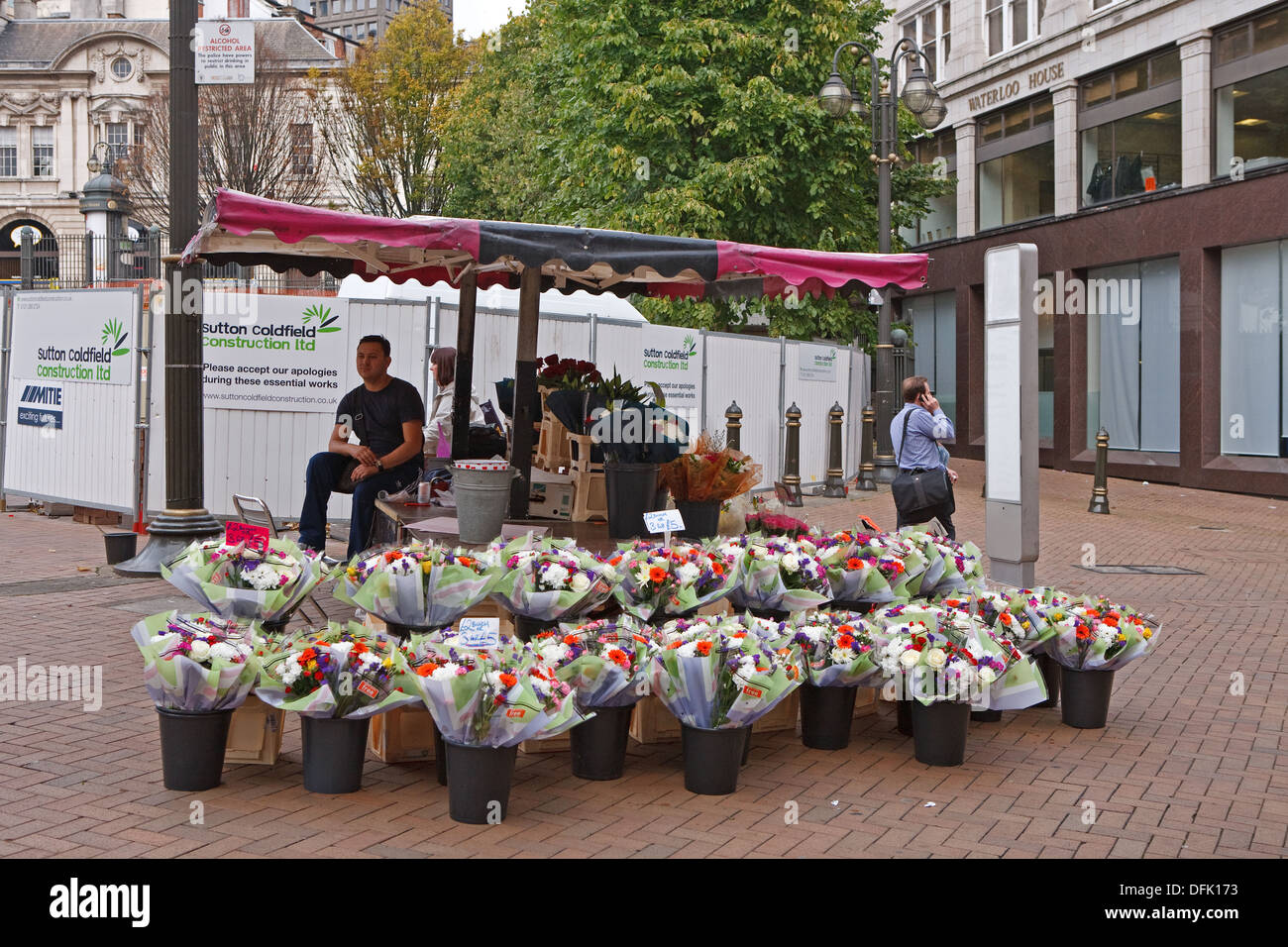 A flower stall in Birmingham Stock Photo Alamy