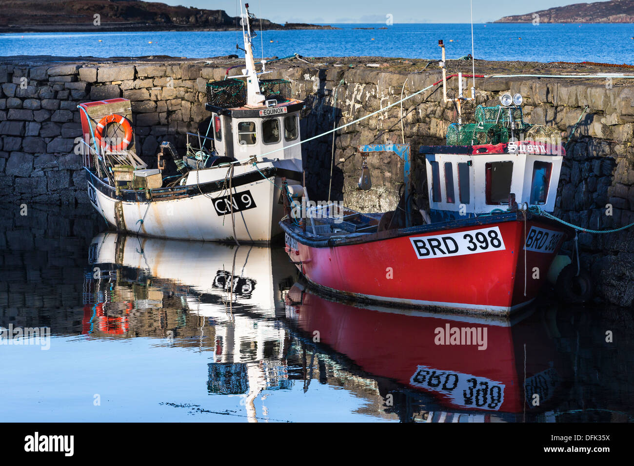 Fishing Boats in Broadford harbour on the Isle of Skye in Scotland