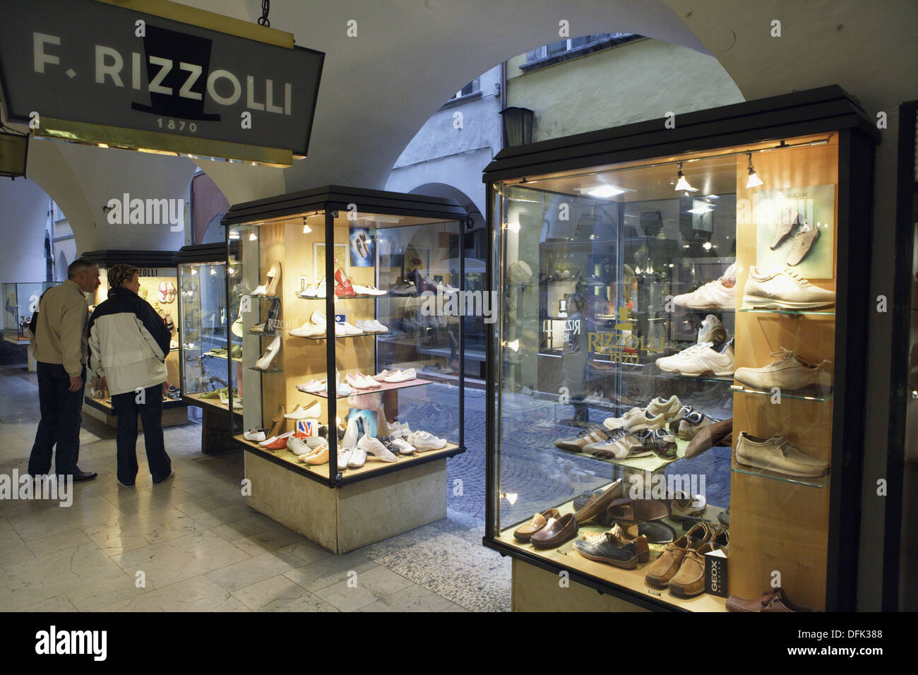 Shoe shopping in the arcades of Bolzano, Alto Adige, Italy Stock Photo -  Alamy