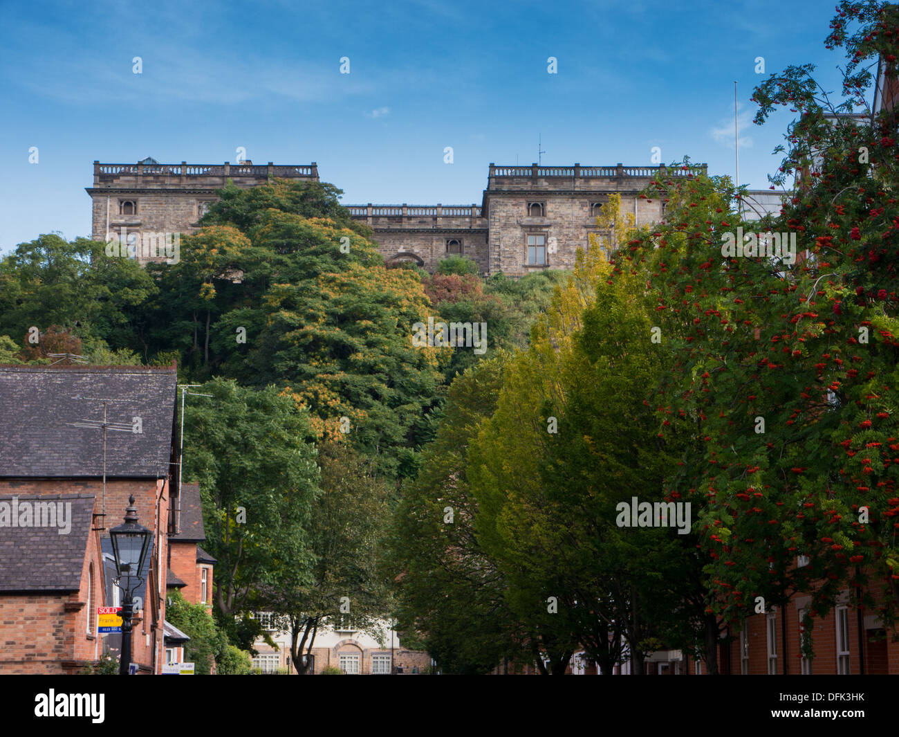 The grounds of Nottingham Castle in the United Kingdom. Stock Photo