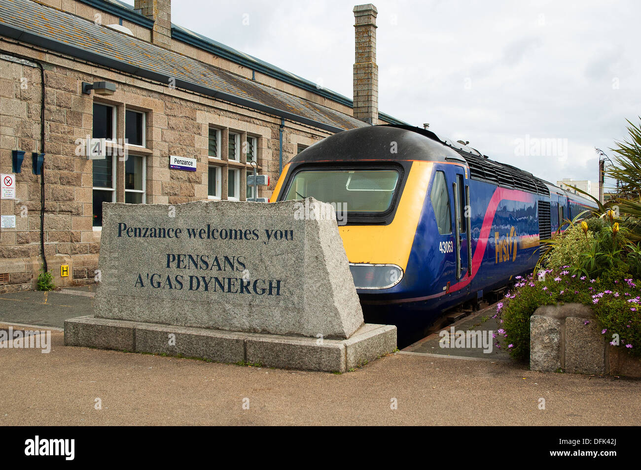 A train at Penzance staion in Cornwall, UK Stock Photo Alamy