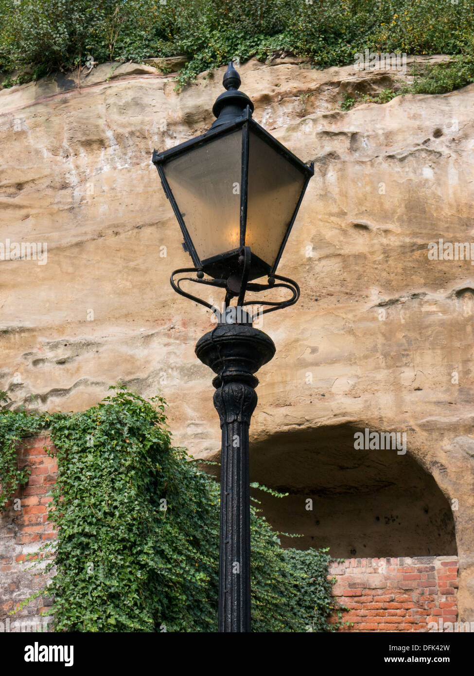 Traditional iron street light in Nottingham, United Kingdom, UK. Stock Photo