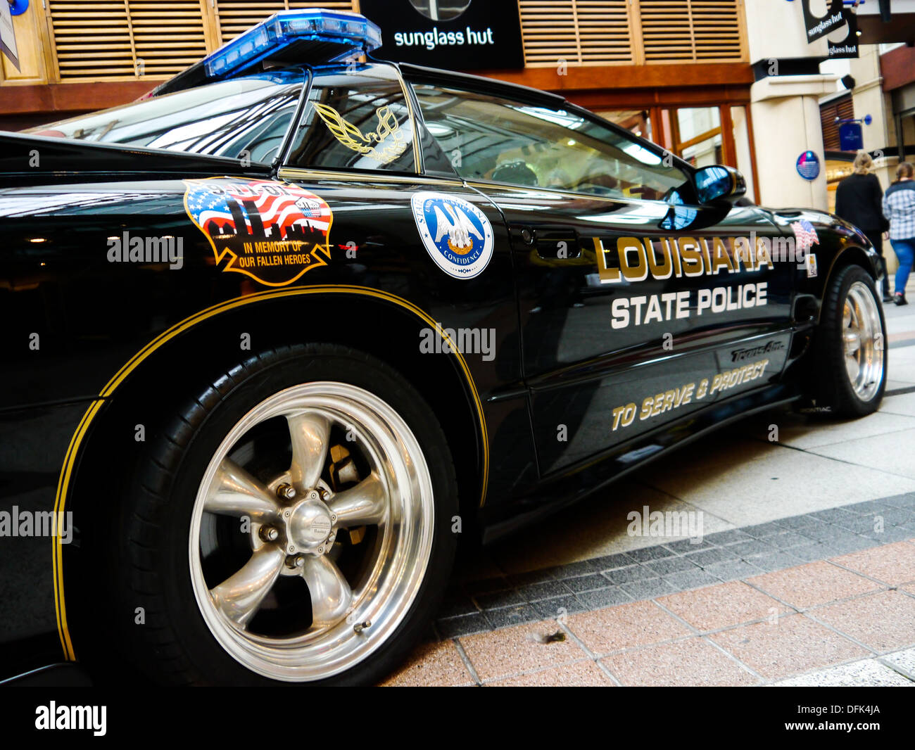 Pontiac Trans am Firebird classic car in the colours of the Louisiana state police department Stock Photo