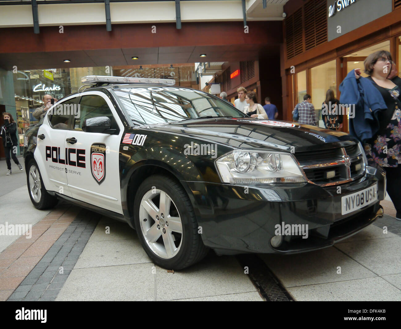 Dodge Avenger, Police interceptor of the Dodge City Police department at Gunwharf Quays, Portsmouth, england Stock Photo