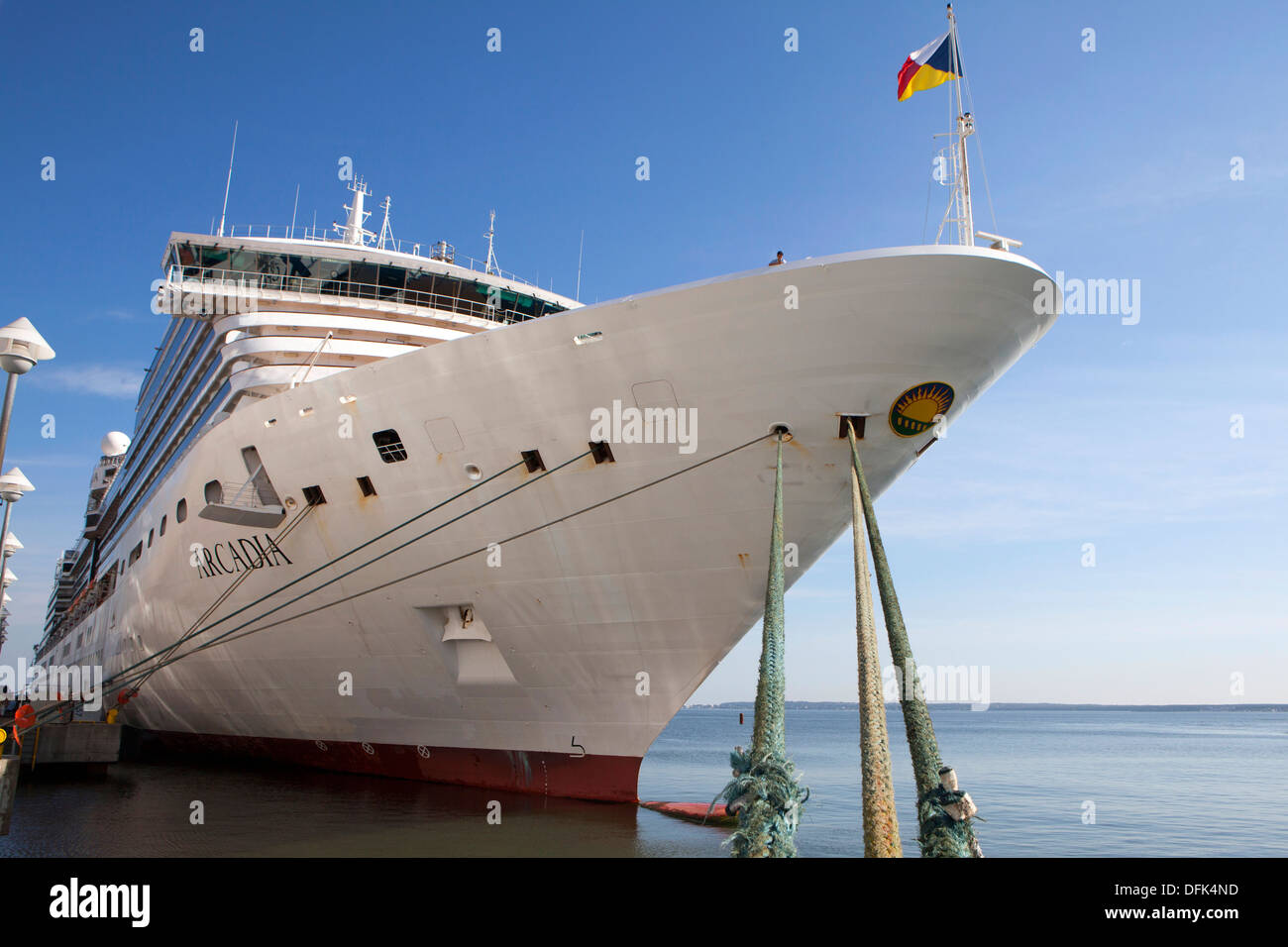 MS Arcadia cruise ship in the P&O Cruises fleet docked at Tallinn Estonia Stock Photo