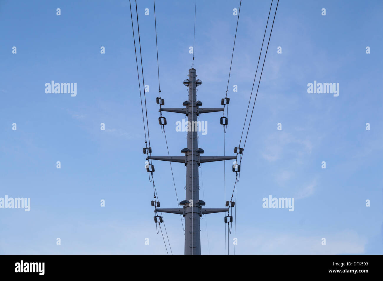 High voltage power lines Stock Photo Alamy