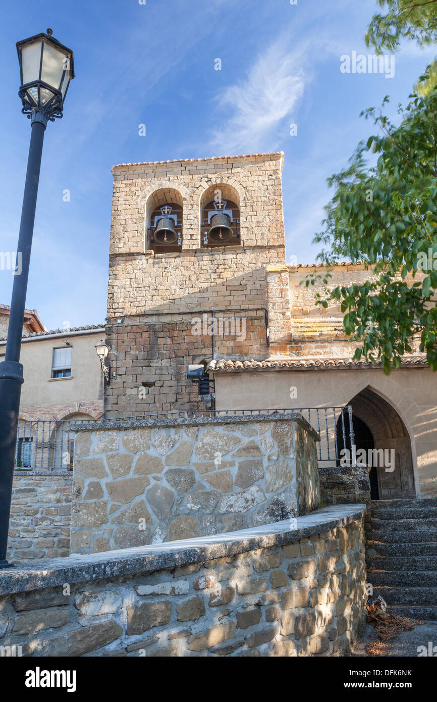 Church of San Martín in the village of Izco, Navarra, Spain Stock Photo
