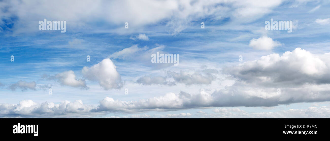 White clouds in blue sky. Large hi-res file. Stock Photo