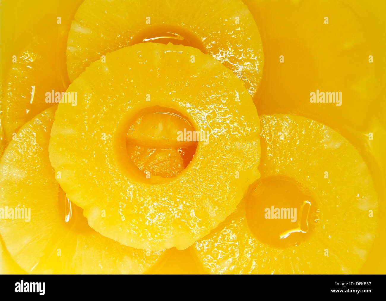 Closeup of pineapple slices Stock Photo