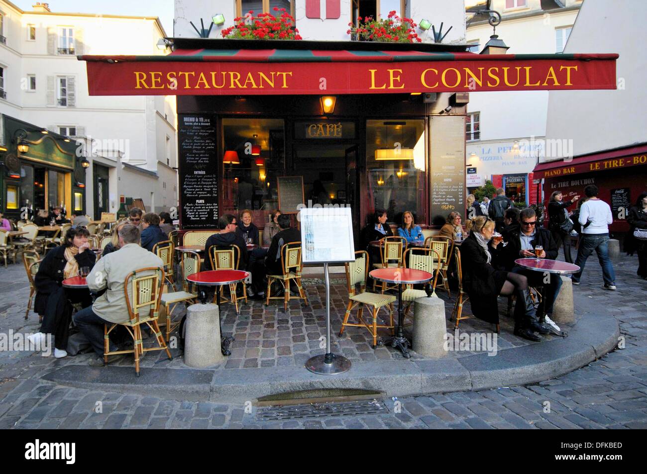 Le Consulat restaurant. 18, Norvins street. Montmartre area. Paris ...
