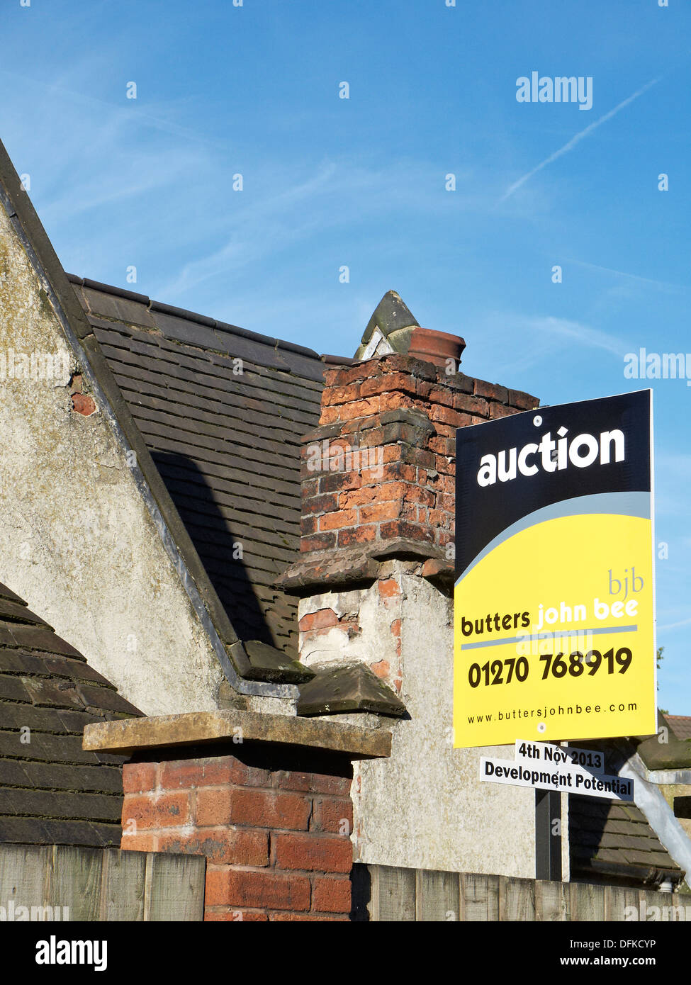 House up for auction by Butters John Bee Estate agents UK Stock Photo
