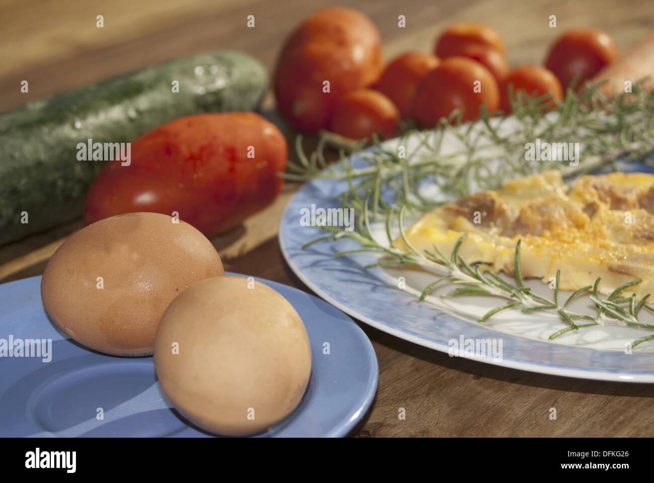 eggs and omelette: Italian food Stock Photo