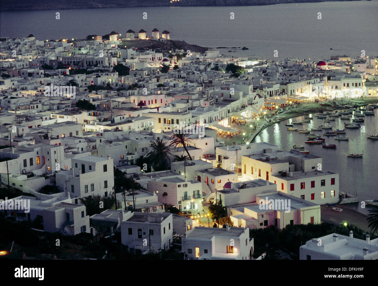 Harbour, Chora, Mikonos, Cyclades Islands. Greece Stock Photo - Alamy