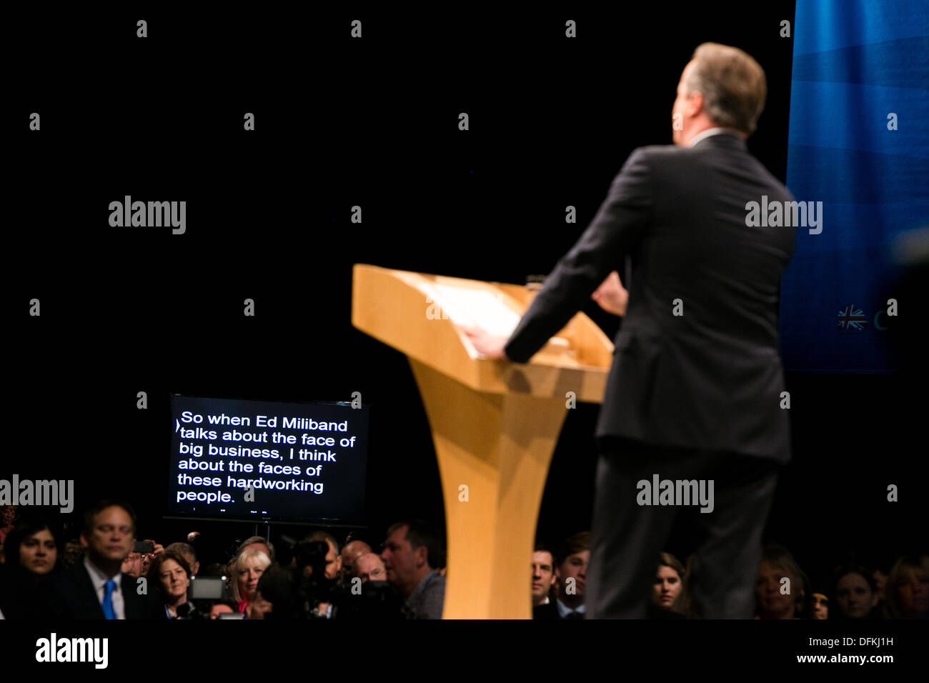 02/10/13 . Prime Minister David Cameron .The Prime Minister closes the Conservative Party Conference at Manchester Stock Photo