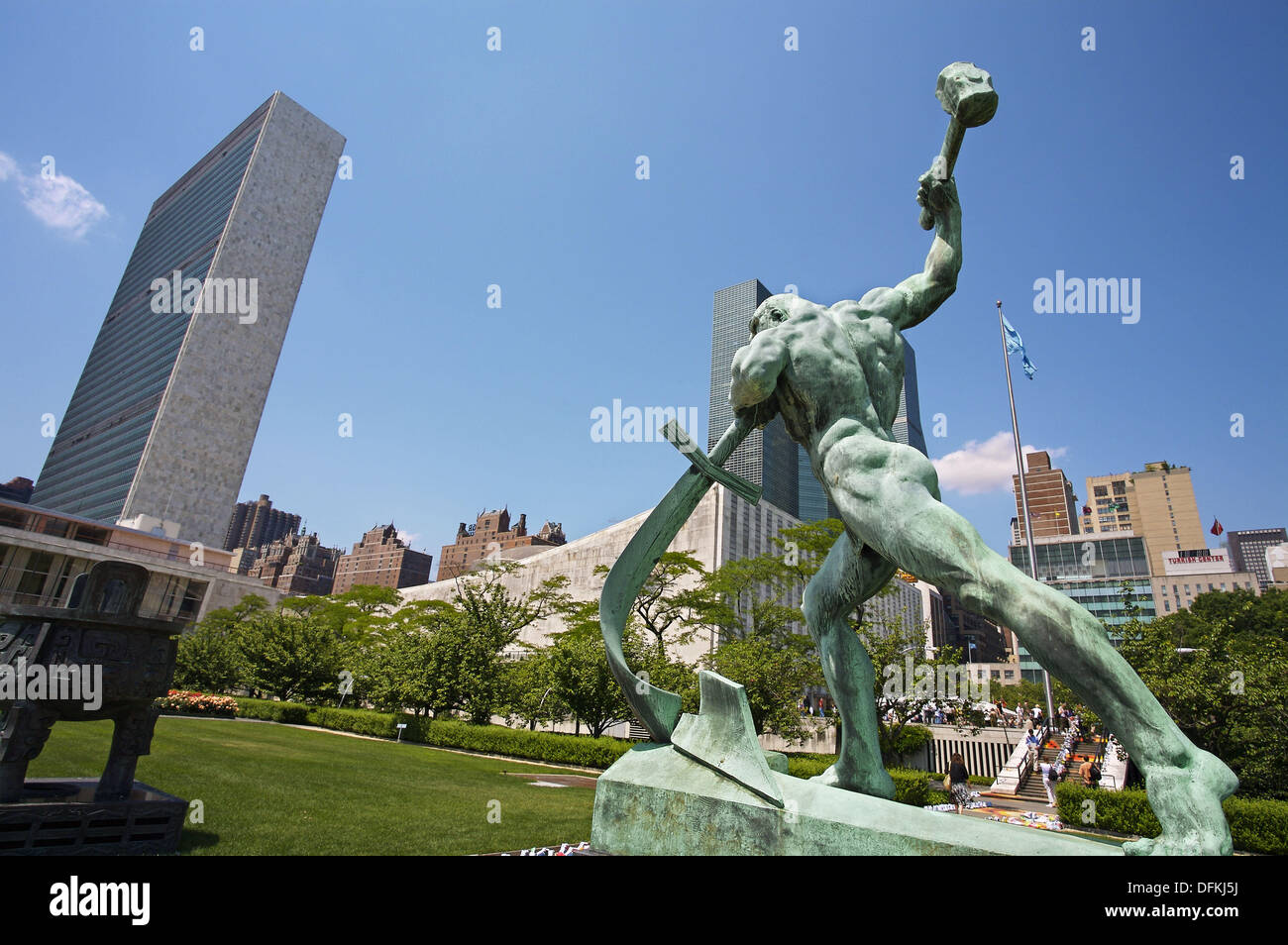 Sculpture in the grounds of the United Nations, Manhattan. New York City, USA Stock Photo