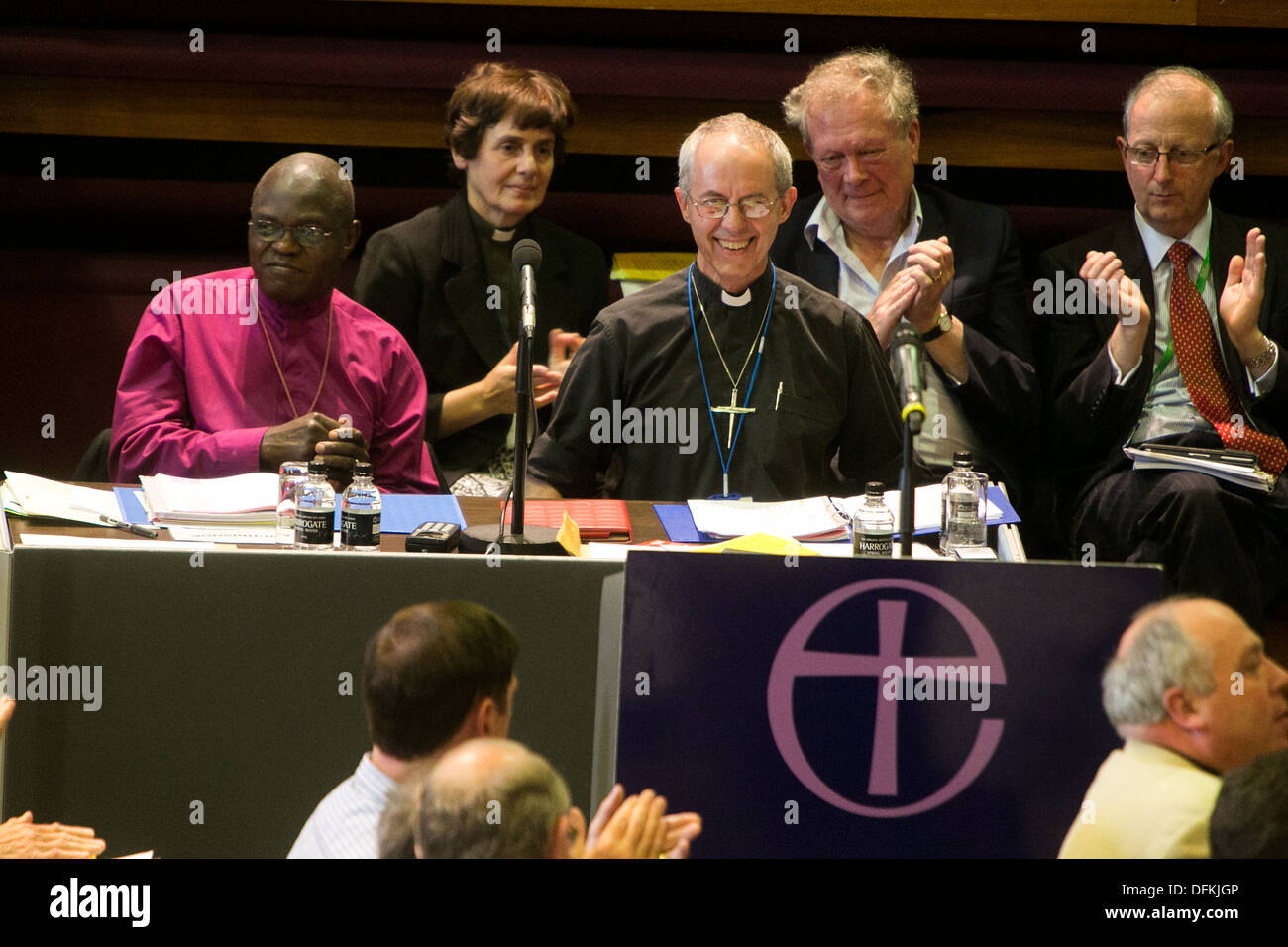 CHURCH OF ENGLAND GENERAL SYNOD UNI OF YORK Archbishop of Canterbury Justin Welby with Archbishop of York Dr John Sentamu Stock Photo