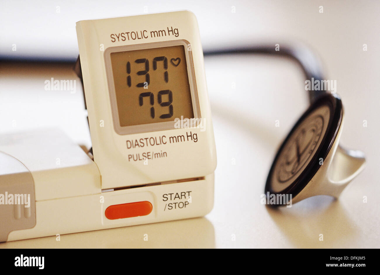 Digital sphygmomanometer and stethoscope Stock Photo Alamy