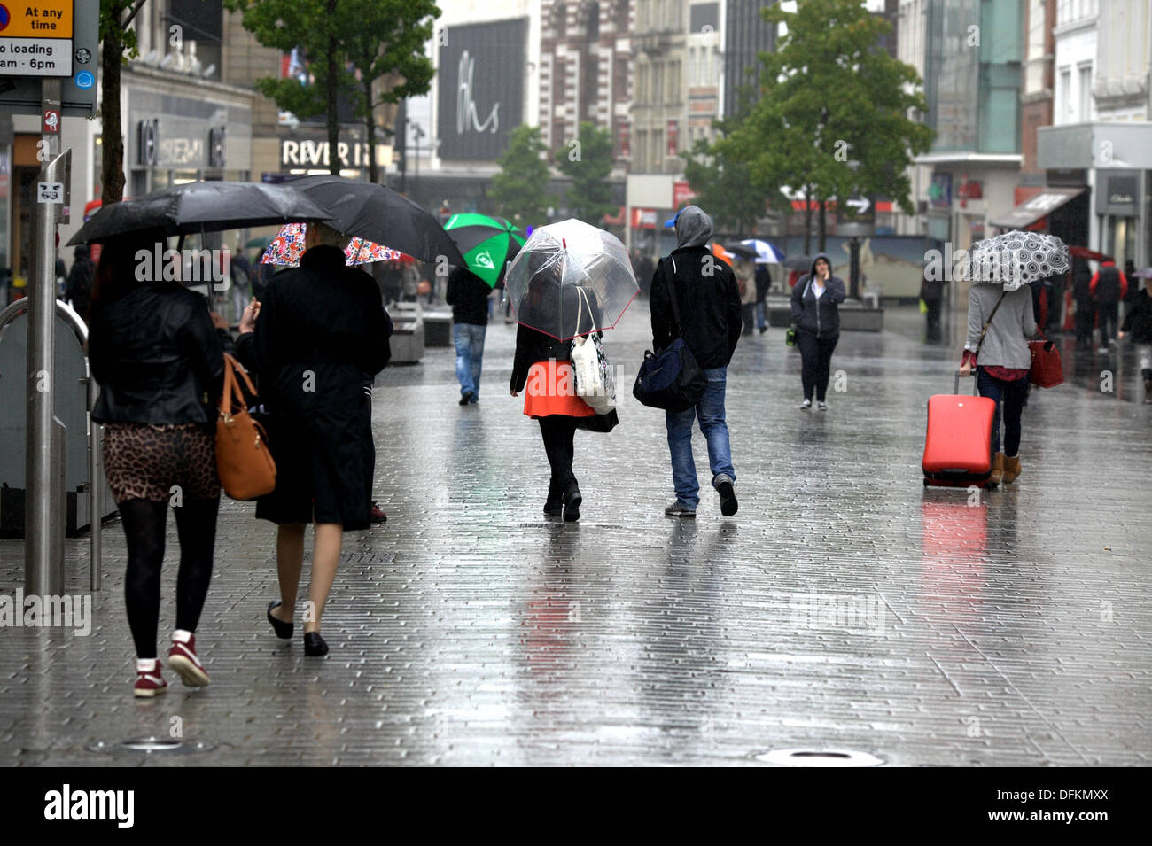 19/9/13 Rain in Liverpool City Centre Stock Photo