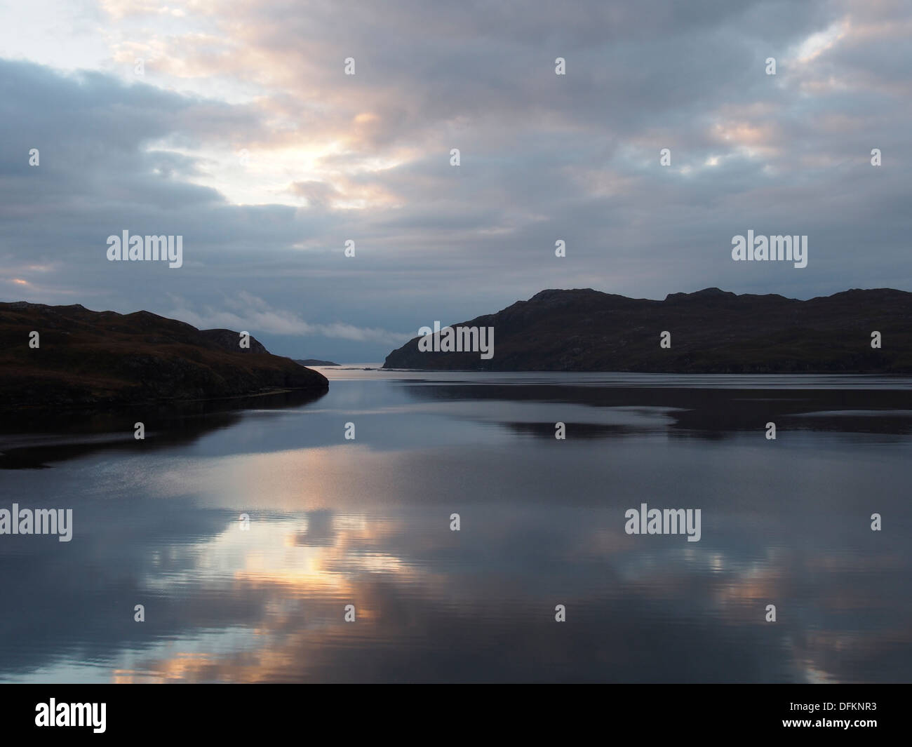 Dawn light over Loch Sealg, Eisgein, Harris, Scotland Stock Photo